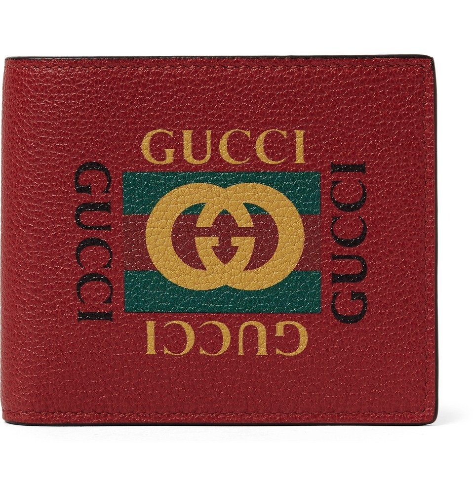 Gucci - Printed Full-Grain Leather Billfold Wallet - Men - Red Gucci