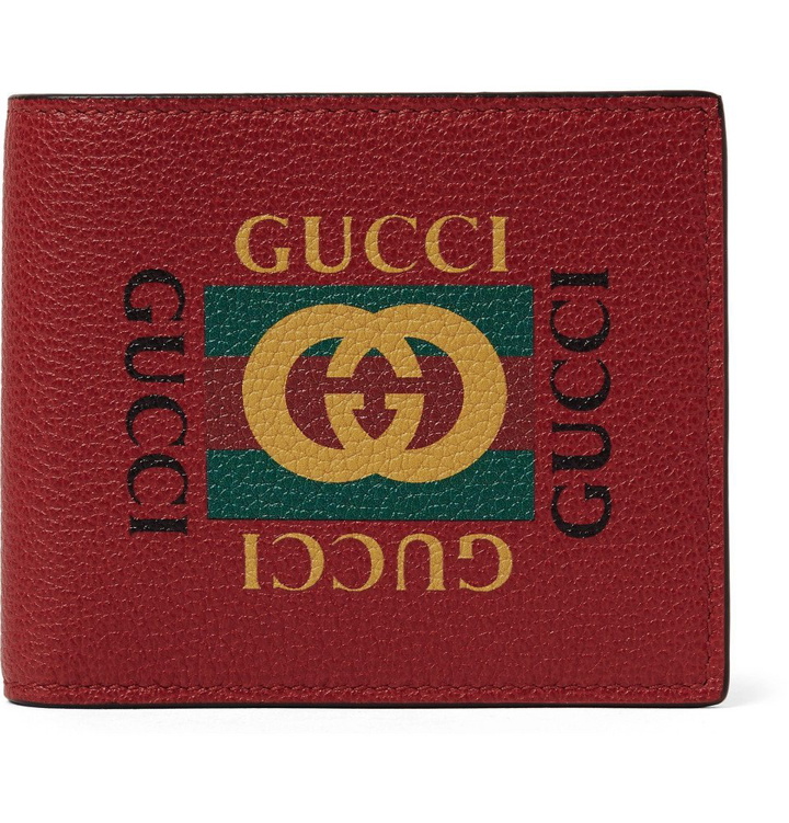Photo: Gucci - Printed Full-Grain Leather Billfold Wallet - Men - Red