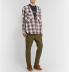 nonnative - Carpenter Checked Cotton-Flannel Shirt - Burgundy