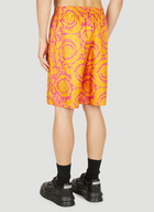 Stencil Print Shorts in Orange