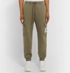 Burberry - Tapered Logo-Print Loopback Cotton-Jersey Sweatpants - Green