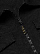 Abc. 123. - Logo-Embroidered Cotton Harrington Jacket - Black