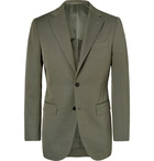 Beams F - Army-Green Slim-Fit Cotton-Twill Suit Jacket - Men - Army green