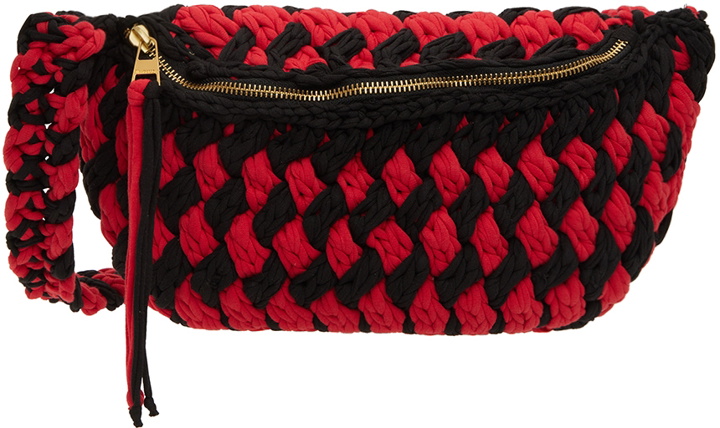 Photo: JW Anderson Red & Black Knitted Shoulder Bag