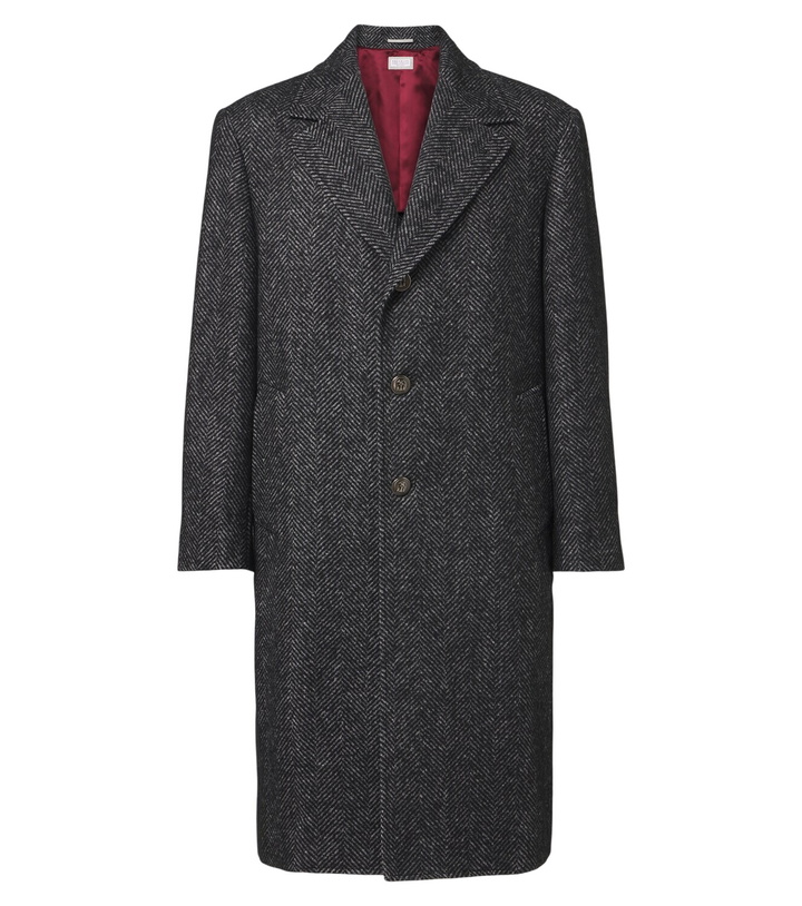 Photo: Brunello Cucinelli Herringbone wool and alpaca-blend coat