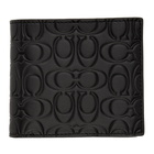 Coach 1941 Black Embossed Signature Double Bilfold Wallet