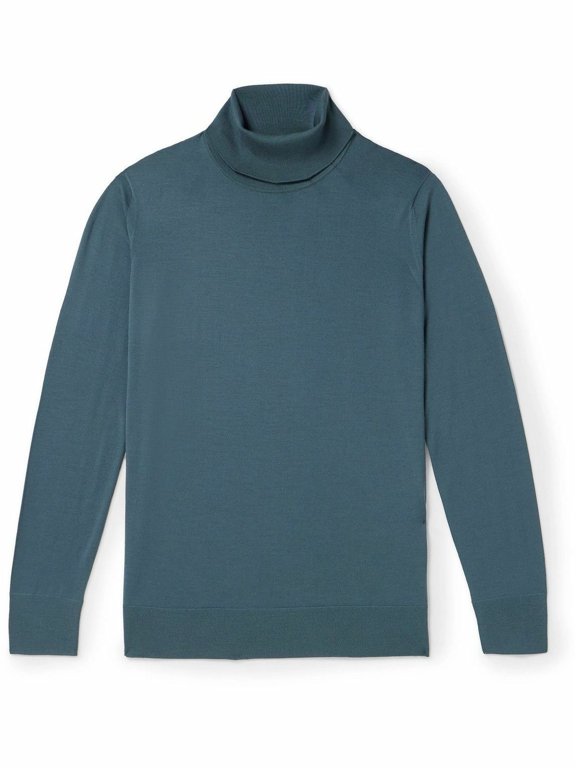 Photo: Loro Piana - Wish® Virgin Wool Rollneck Sweater - Blue