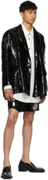 We11done Black Sequin Shorts