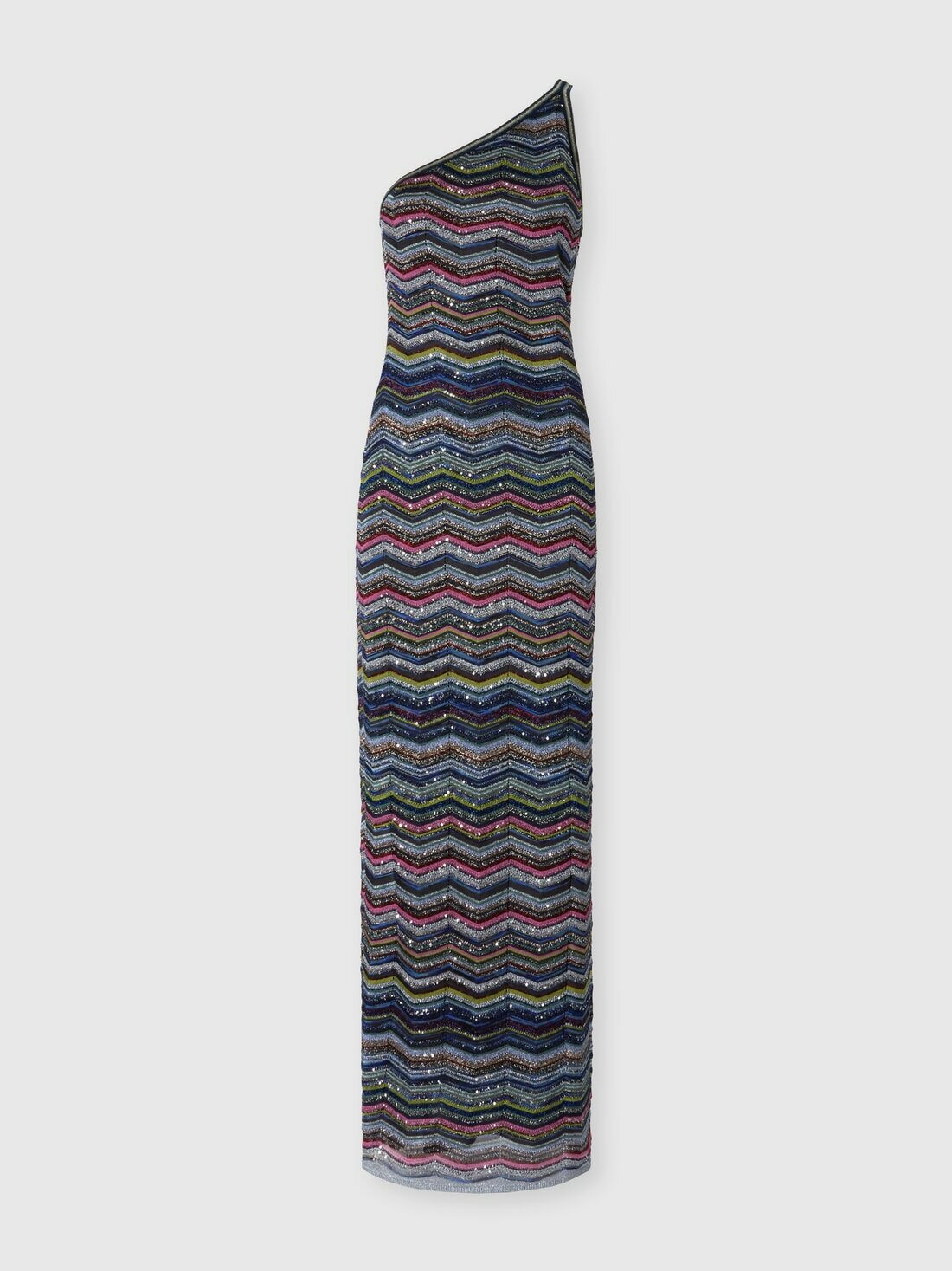Missoni - One-shoulder long dress with sequins, Women, Multicoloured