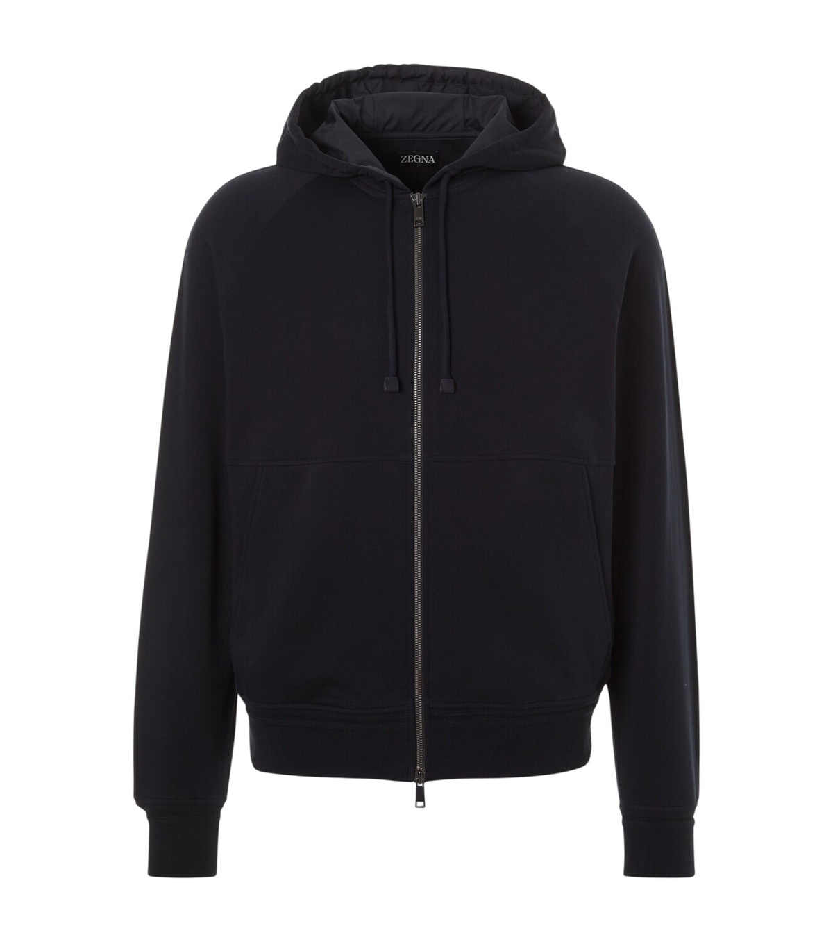Zegna - Logo-Flocked Cotton-Blend Jersey Zip-Up Hoodie - Black Zegna