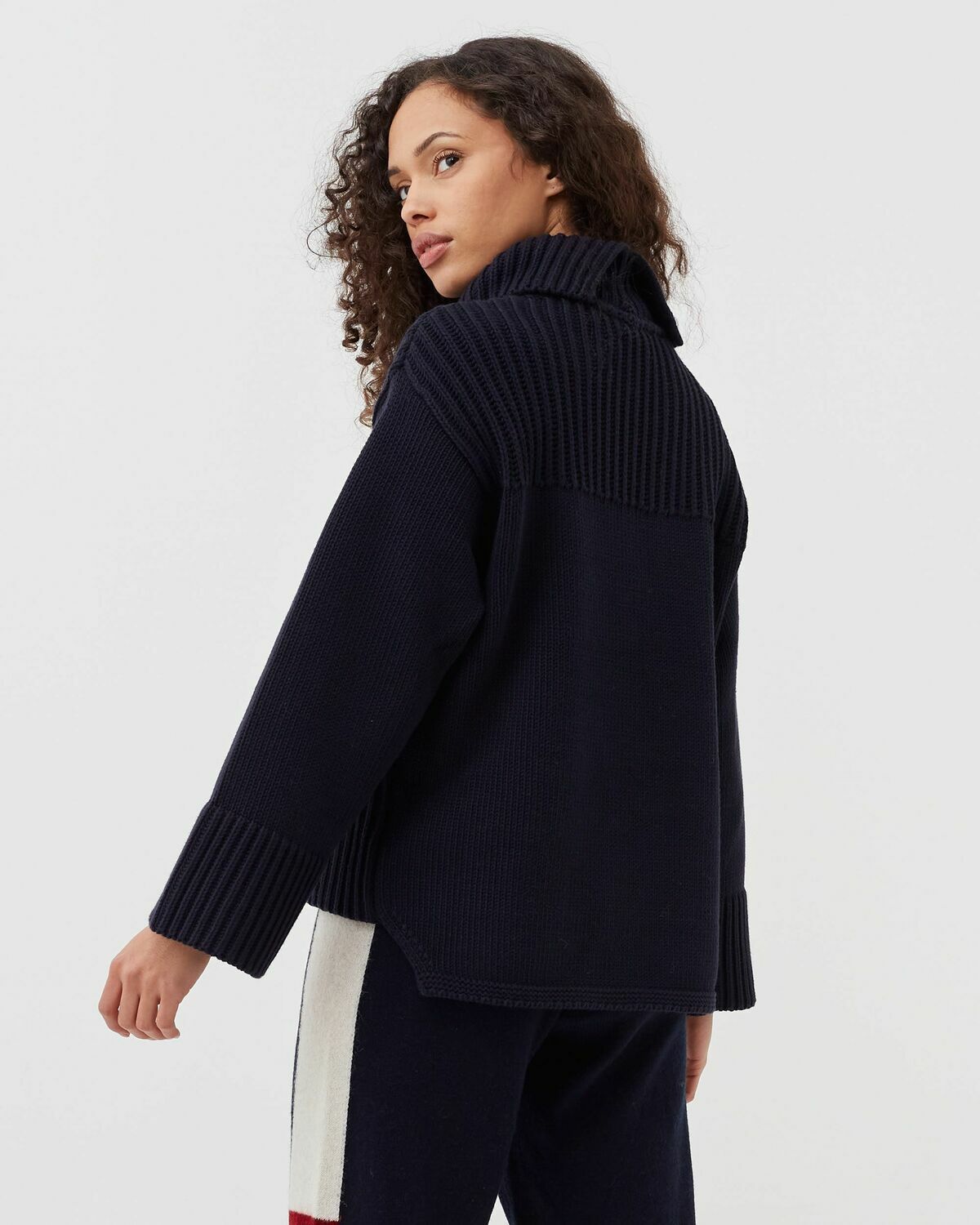 White Man Crochet Warm Knit Plain Tops Blouses