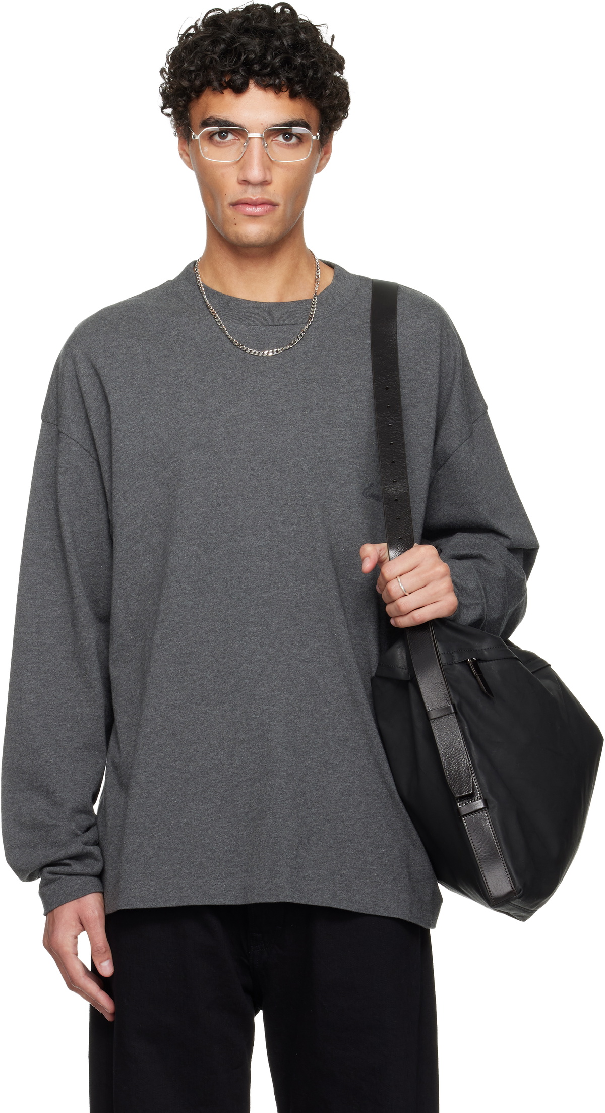 Fear of God ESSENTIALS Gray Holiday Classic Long Sleeve T-shirt