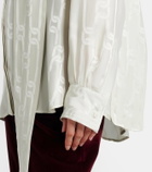 Tod's Scarf-detail satin jacquard blouse