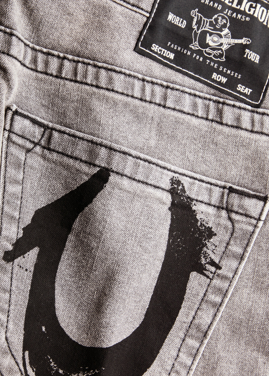True Religion Rocco Painted Slim-leg Jeans Grey