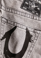 True Religion Rocco Painted Slim-leg Jeans Grey