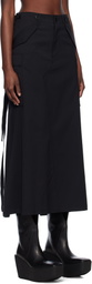 Junya Watanabe Black Gabardine Maxi Skirt