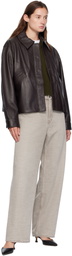 KASSL Editions Brown Short Lamb Leather Jacket