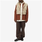 Our Legacy Men's Cropped Exhale Gilet in Metallic Sand Parachute Poplin