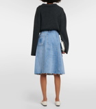 Tory Burch Deconstructed denim midi skirt