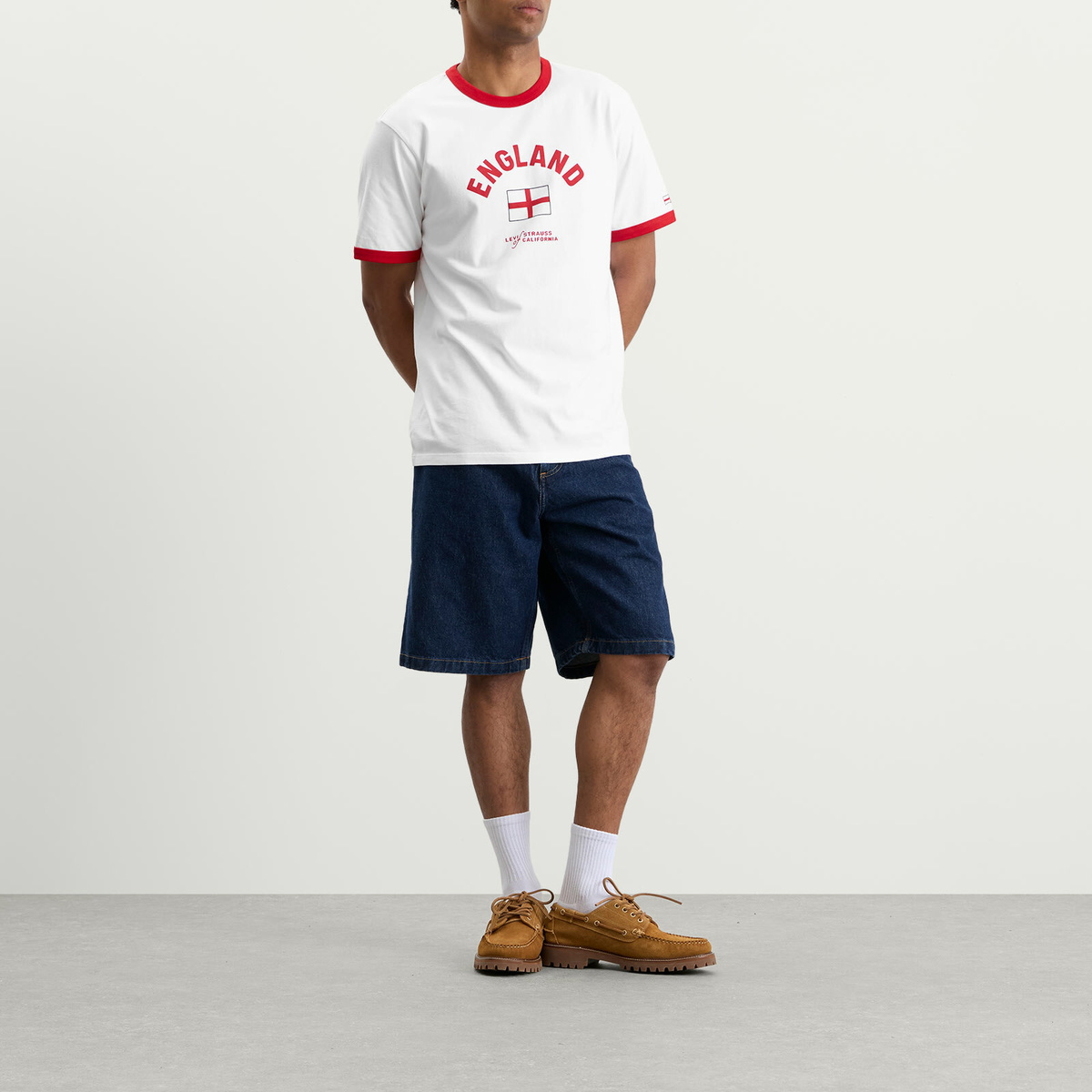 Levi's Men's England Retro Ringer T-Shirt in White
