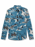 Faherty - Printed Cotton-Corduroy Shirt - Blue