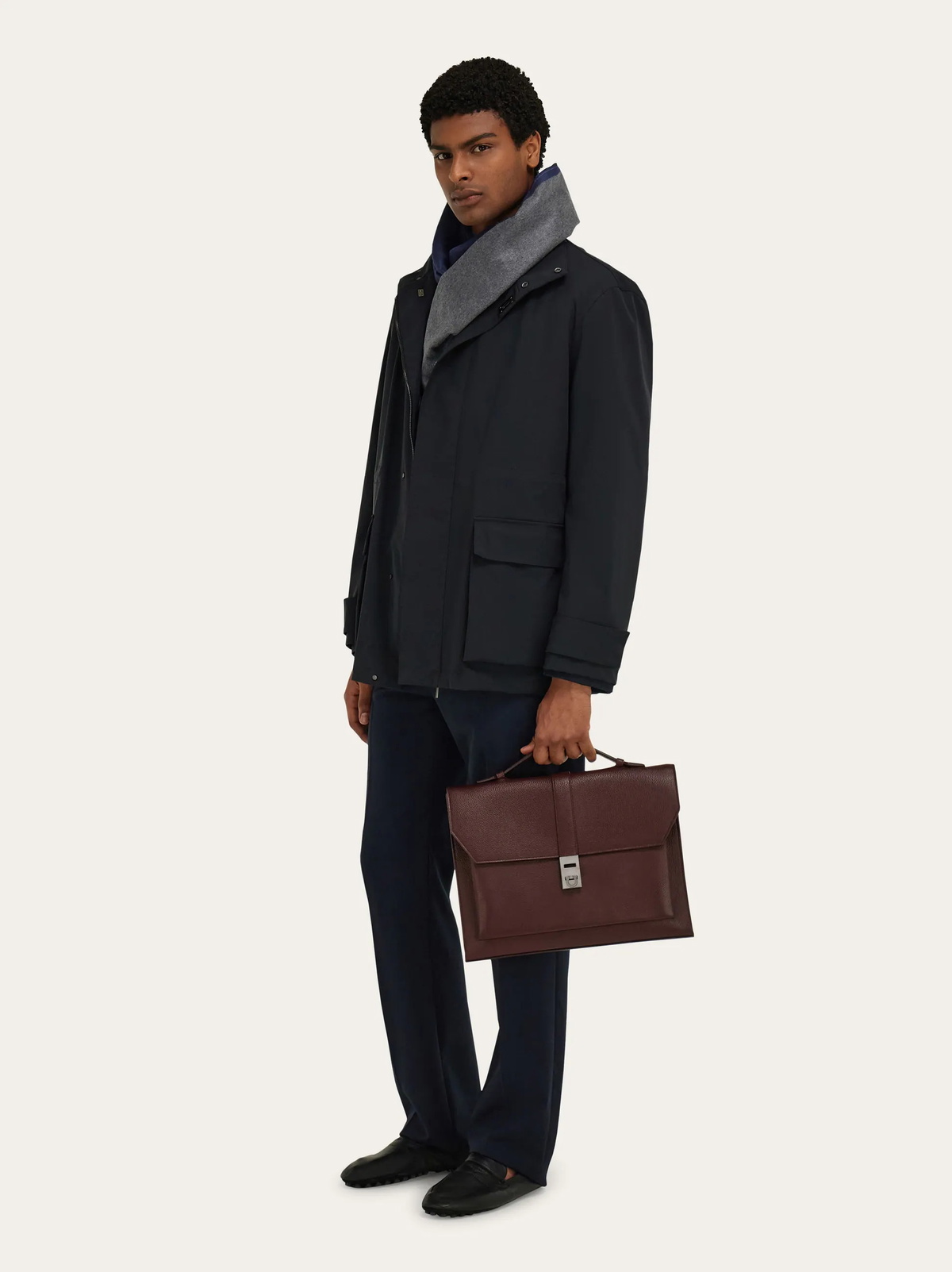 Ferragamo Mens Hug buckle briefcase in Red