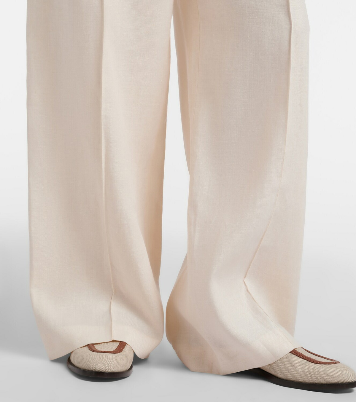 Loro Piana Lodger linen and wool wide-leg pants