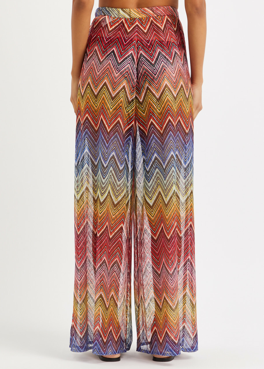 Missoni Zigzag Wide-leg Fine-knit Trousers Multicoloured