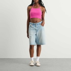 Adidas Women's Fluffy Knitted Halter Top in Semi Lucid Fuchsia