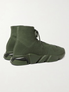 BALENCIAGA - Speed Stretch-Knit Sneakers - Green