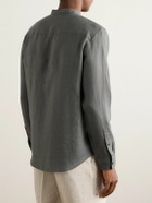 Club Monaco - Grandad-Collar Linen Shirt - Gray