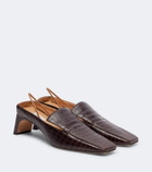 Calvin Klein Collection Tilda croc-effect leather slingback pumps