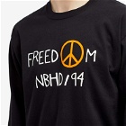 Neighborhood Men's 8 Long Sleeve Freedom T-Shirt in Black