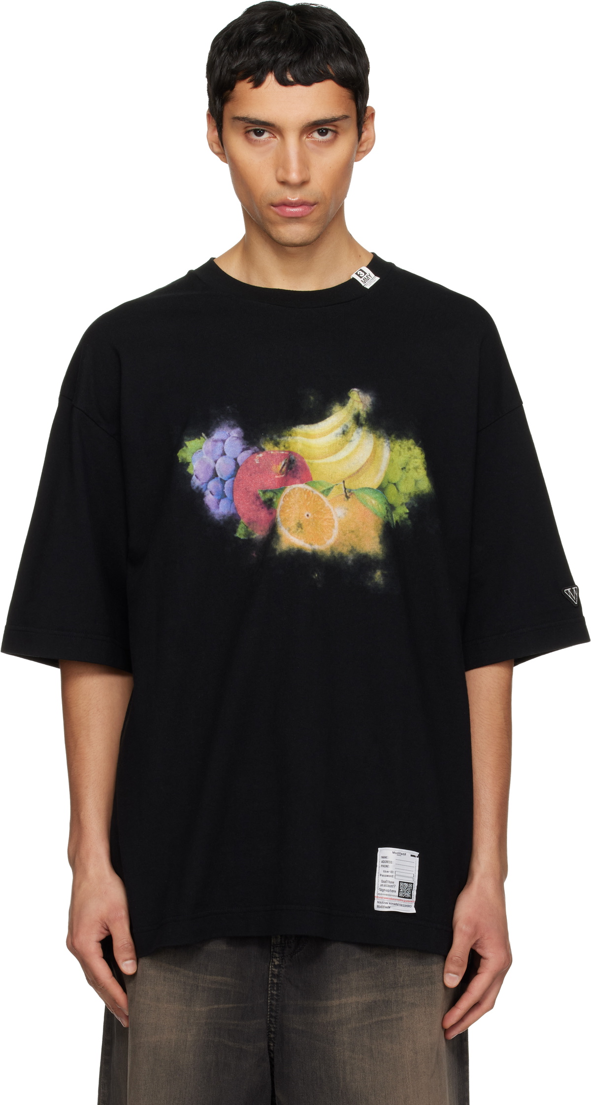 Maison MIHARA YASUHIRO Black Fruit Printed T-shirt