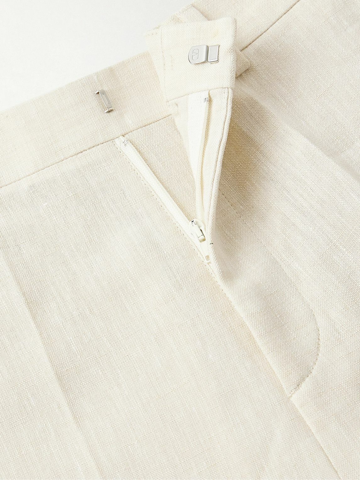 Valentino Garavani - Tapered Linen Trousers - White