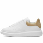 Alexander McQueen Men's Heel Tab Wedge Sole Sneakers in White/Beige