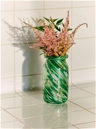 HAY Splash Small Green Swirl Roll Neck Vase