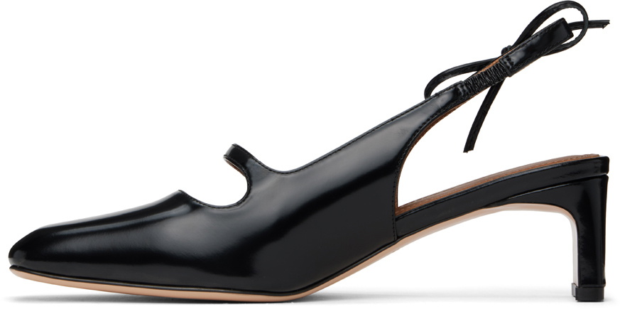 Shushu/Tong 本革　靴 39 New! Shushu/Tong Black Platform Bow Loafers High Shine Size