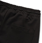 Rhude - Black Traxedo Slim-Fit Tapered Satin-Trimmed Jersey Drawstring Trousers - Black