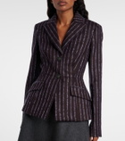 Erdem Pinstripe wool and mohair blazer