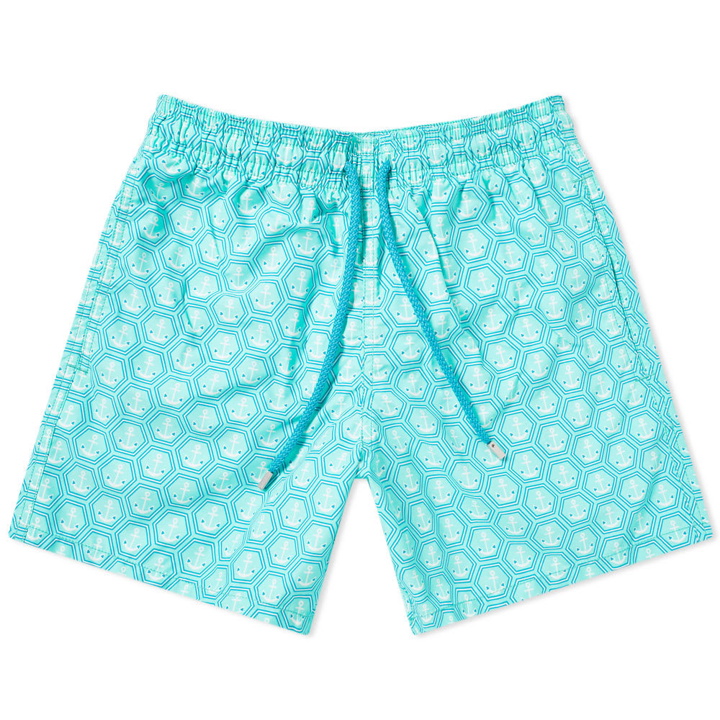 Photo: Vilebrequin Moorea Anchor Print Swim Short Blue & White