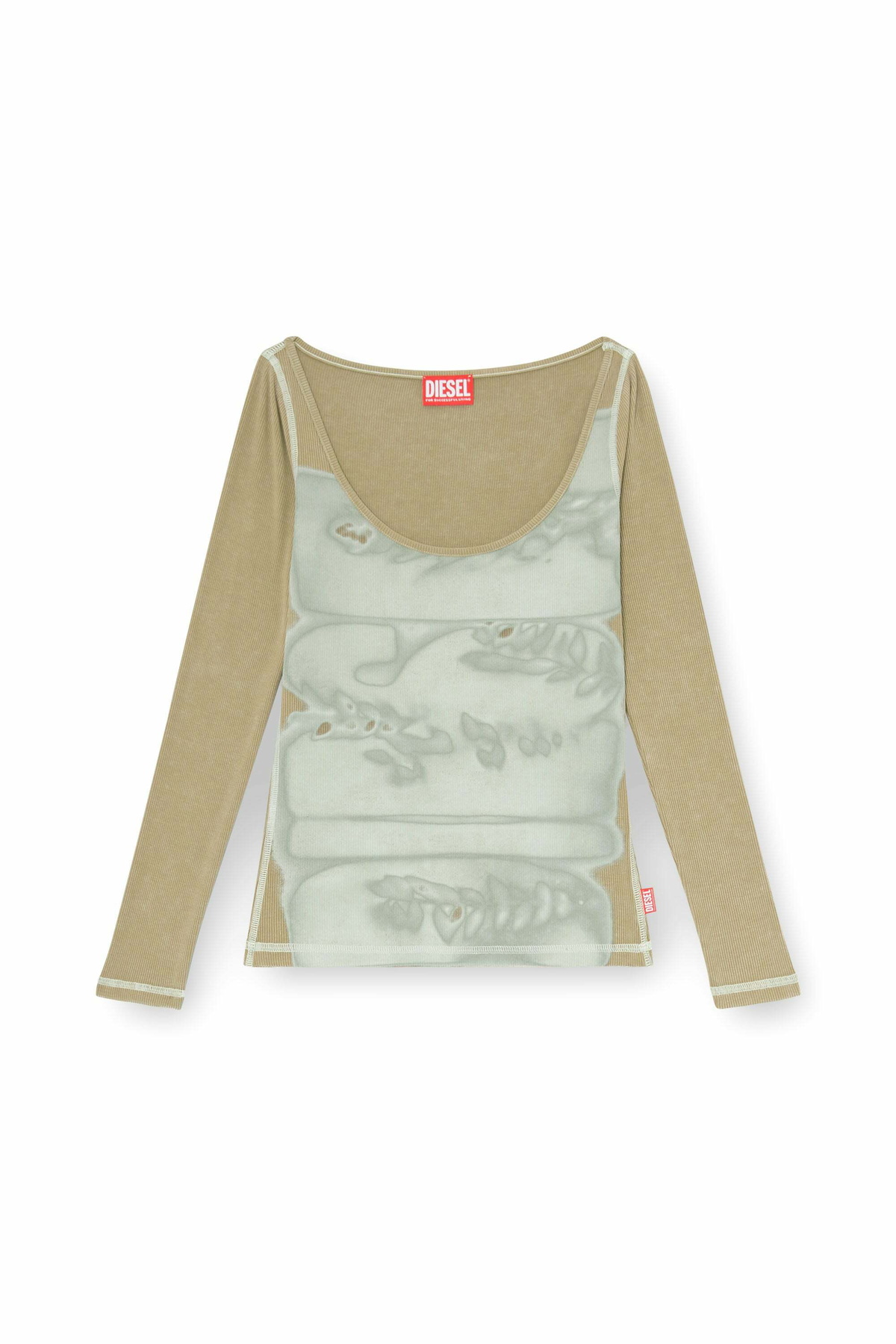 Diesel Slim fit top with digital print - Tops Womens in Multicolor