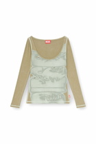 Diesel Slim fit top with digital print - Tops Womens in Multicolor