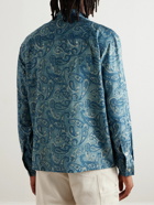 Kartik Research - Camp-Collar Paisley-Print Silk Shirt - Blue
