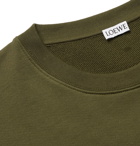 LOEWE - Logo-Embroidered Loopback Cotton-Jersey Sweatshirt - Green
