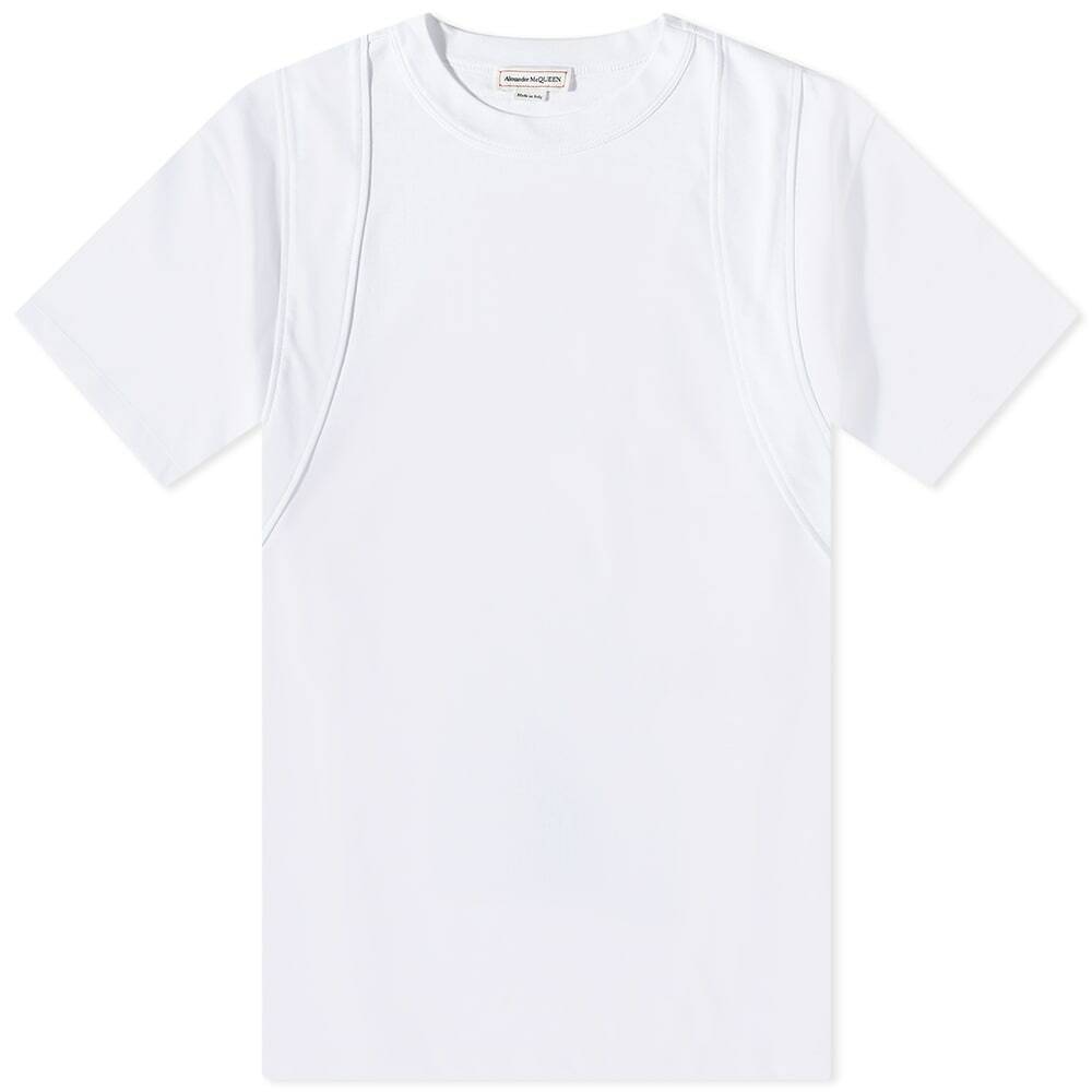 Alexander McQueen Men's Harness Taping T-Shirt in White Alexander
