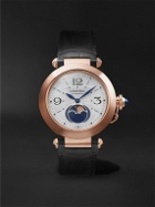 Cartier - Pasha de Cartier Automatic Moon-Phase 41mm 18-Karat Rose Gold and Alligator Watch, Ref. No. WGPA0026