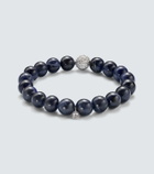 Sydney Evan 14kt white gold beaded bracelet with diamonds