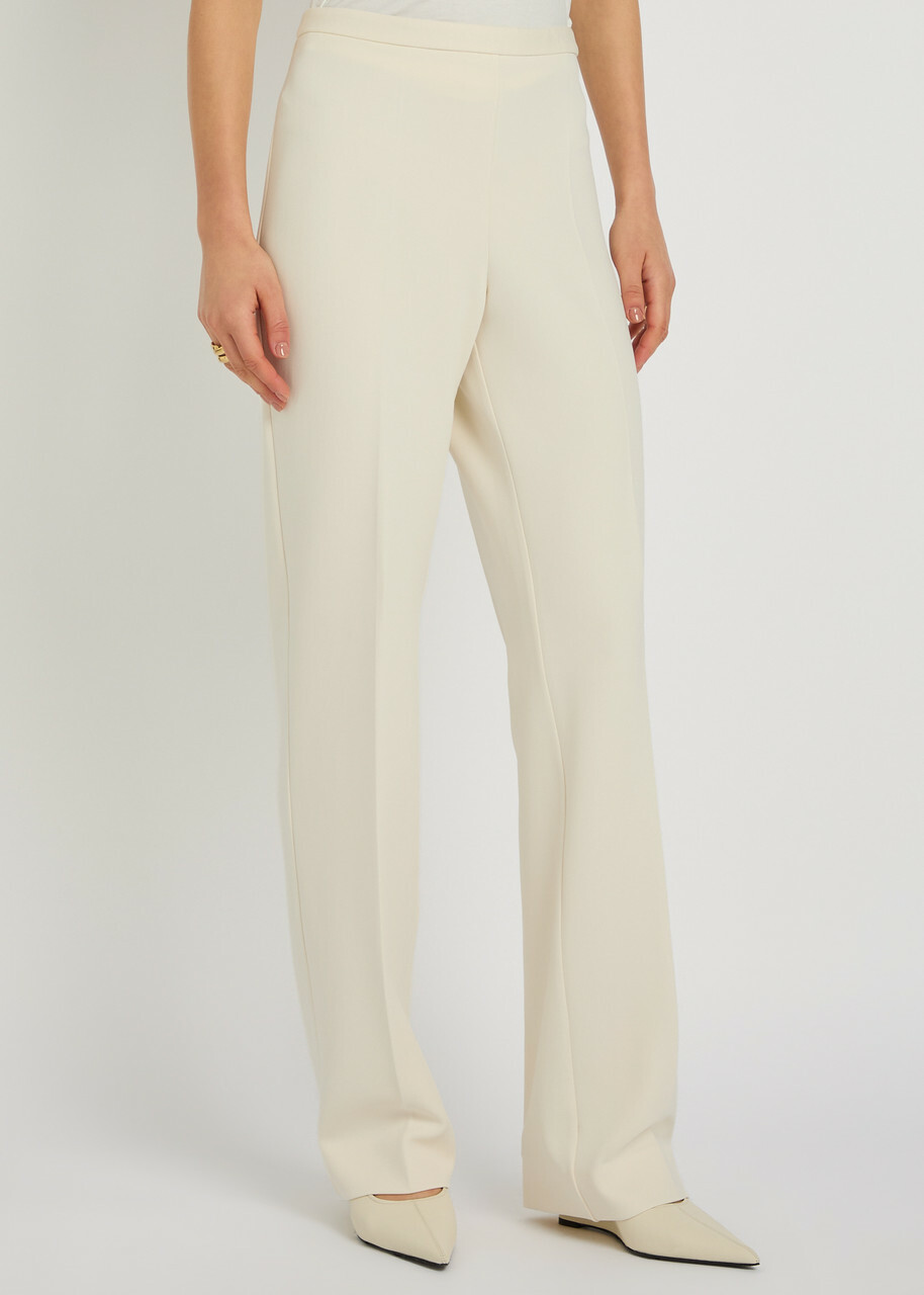 Another Tomorrow Straight-leg Jersey Trousers White