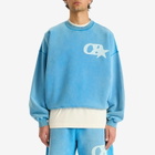 Cole Buxton Men's CB Star Distressed Sweatshirt in Washed Blue